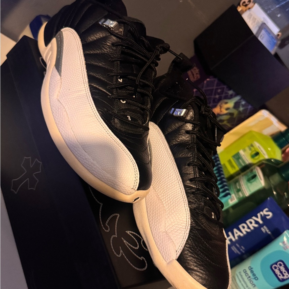 Jordan 12 Retro Low Black and White Sneakers